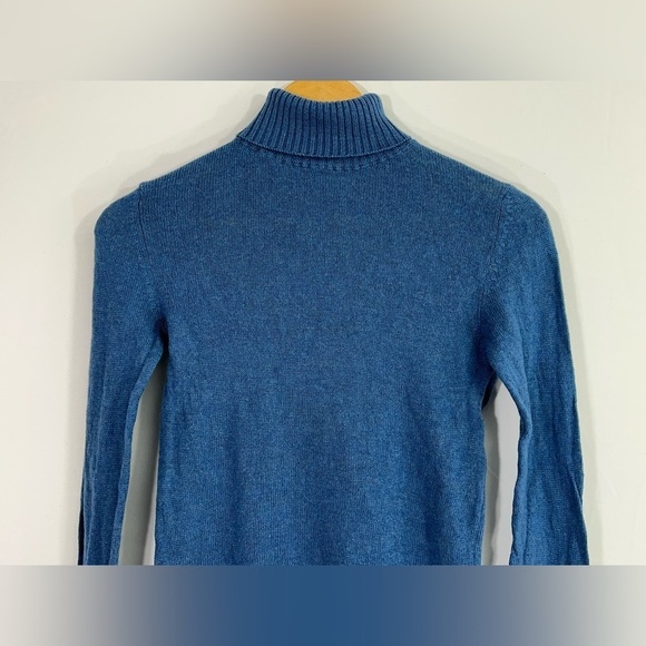 Deposito54 100% Wool Soft! Italy Made Women Small Knit Turtleneck Blue Sweater - Picture 6 of 9